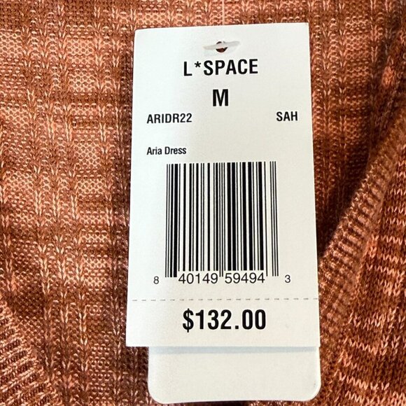 L Space Aria Mini Dress Bodycon Knit Orange Long Sleeve Stretchy Small - Picture 9 of 12